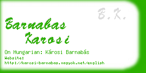 barnabas karosi business card