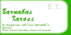 barnabas karosi business card